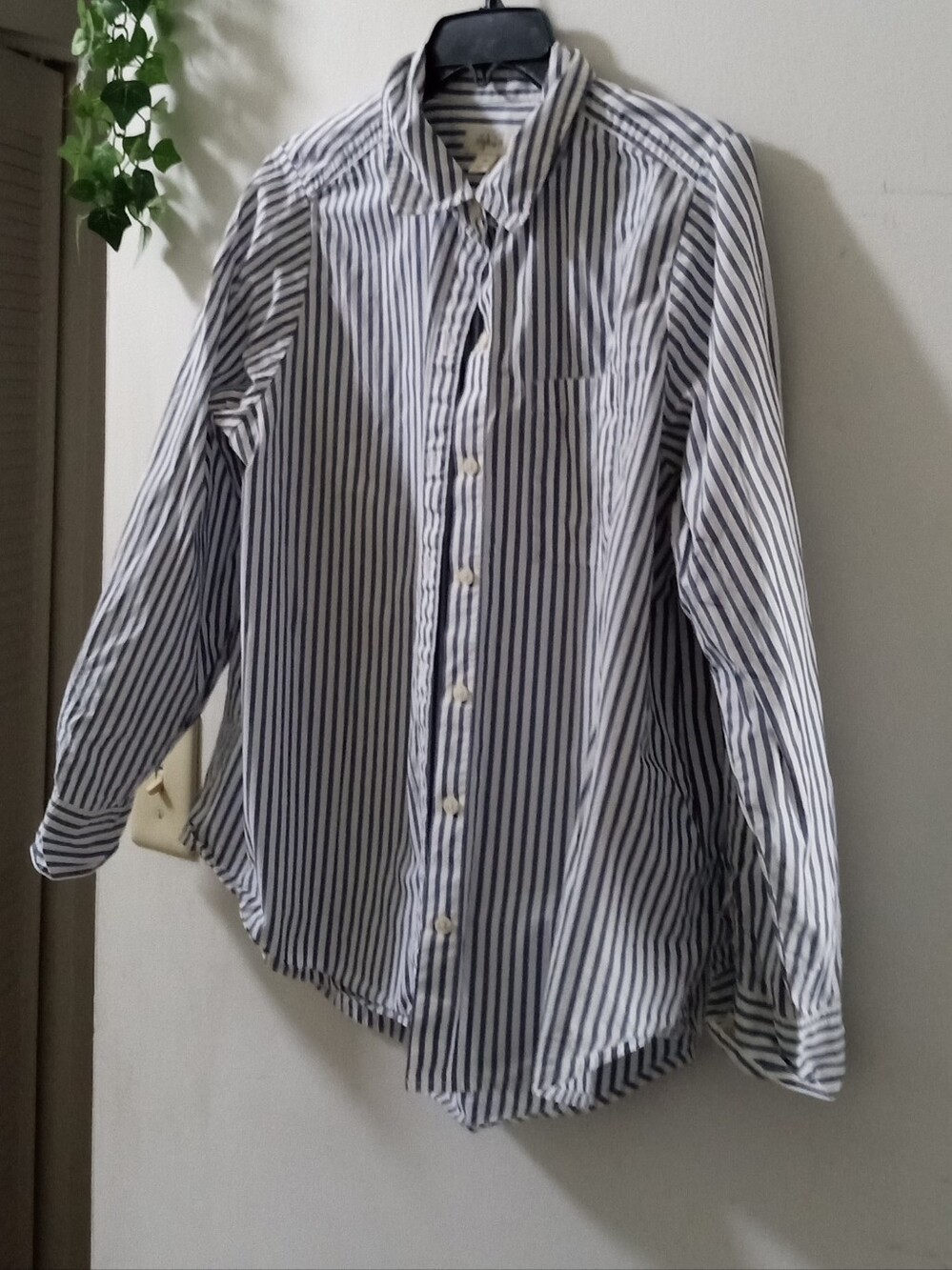Style & Co. Navy and White Vertical Stripe Dress Shirt